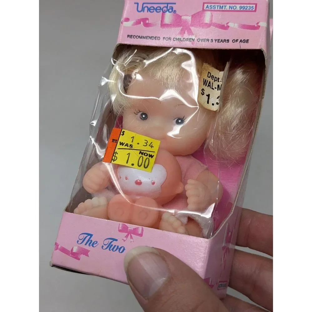 Vintage Uneeda  The Two Of Us Soft Vinyl Doll & Monkey Animal 1994 NEW OLD STOCK